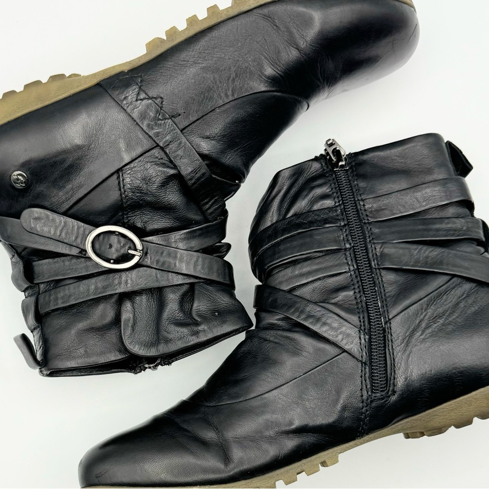 EUC Romika Fiona Leather Boots Black Zipper Ankle Booties EUR 38 US 8 Winter - Picture 7 of 14